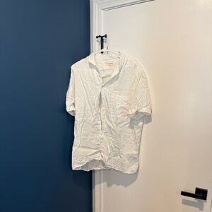 Lucky Brand Men's Linen Blend White Button Down Shirt